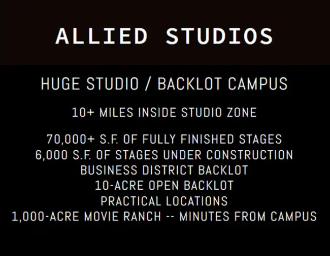 Allied Studios: Huge Studio / Backlot Campus