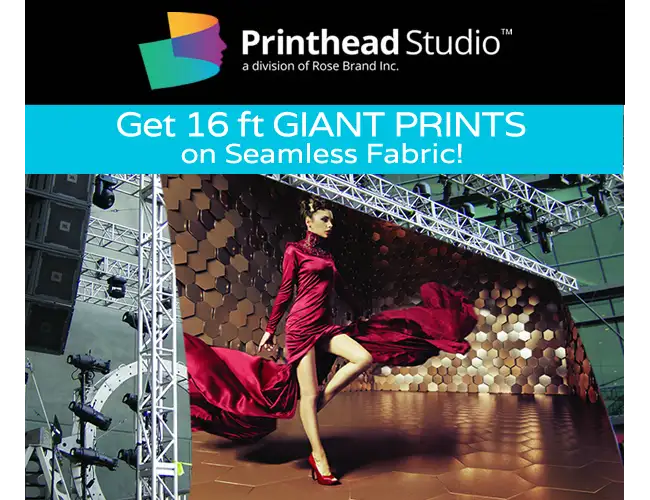 Get 16 ft GIANT PRINTS on Seamless Fabric at Rose Brand!