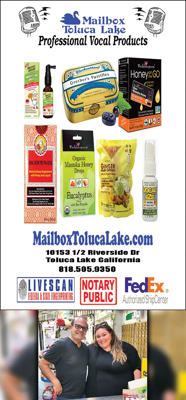 Mailbox Toluca Lake also has throat remedies!