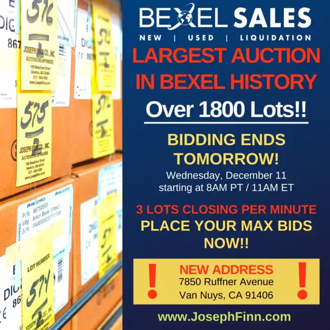 Bexel\'s Largest Auction To-Date Closes December 11, 2019