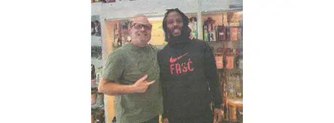 MUSICIAN ZIGGY MARLEY IS ANOTHER HAPPY.CUSTOMER OF MAILBOX TOLUCA LAKE'S 'DR. VOICE'