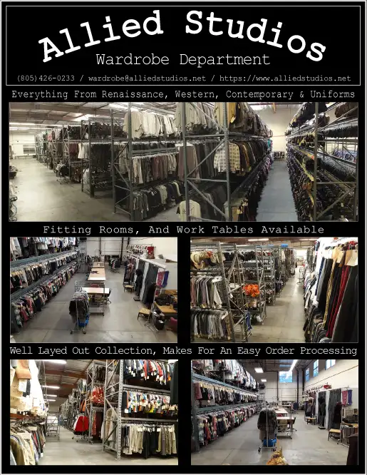 ALLIED STUDIOS<br />COSTUME DEPT.